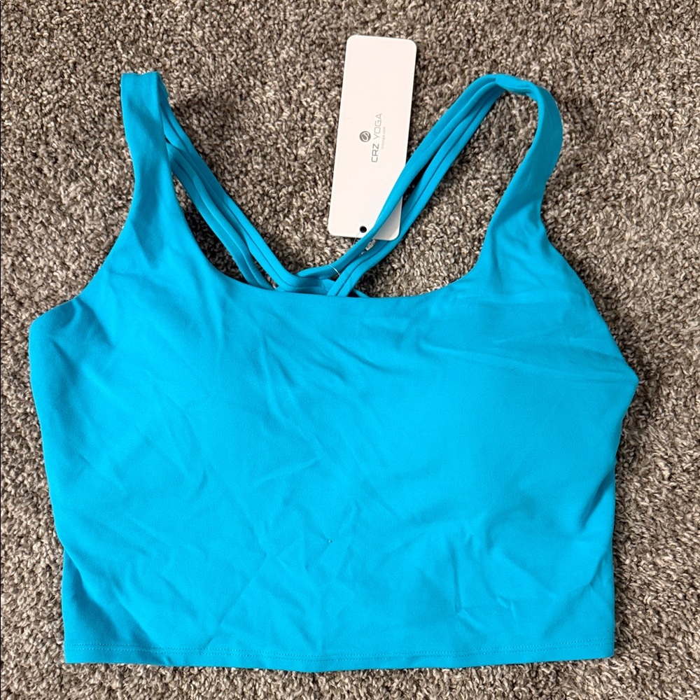 CRZ YOGA Vibrant Blue Sports Bra